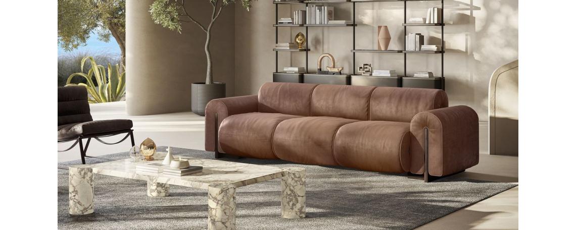 Usnjena sedežna garnitura Colle